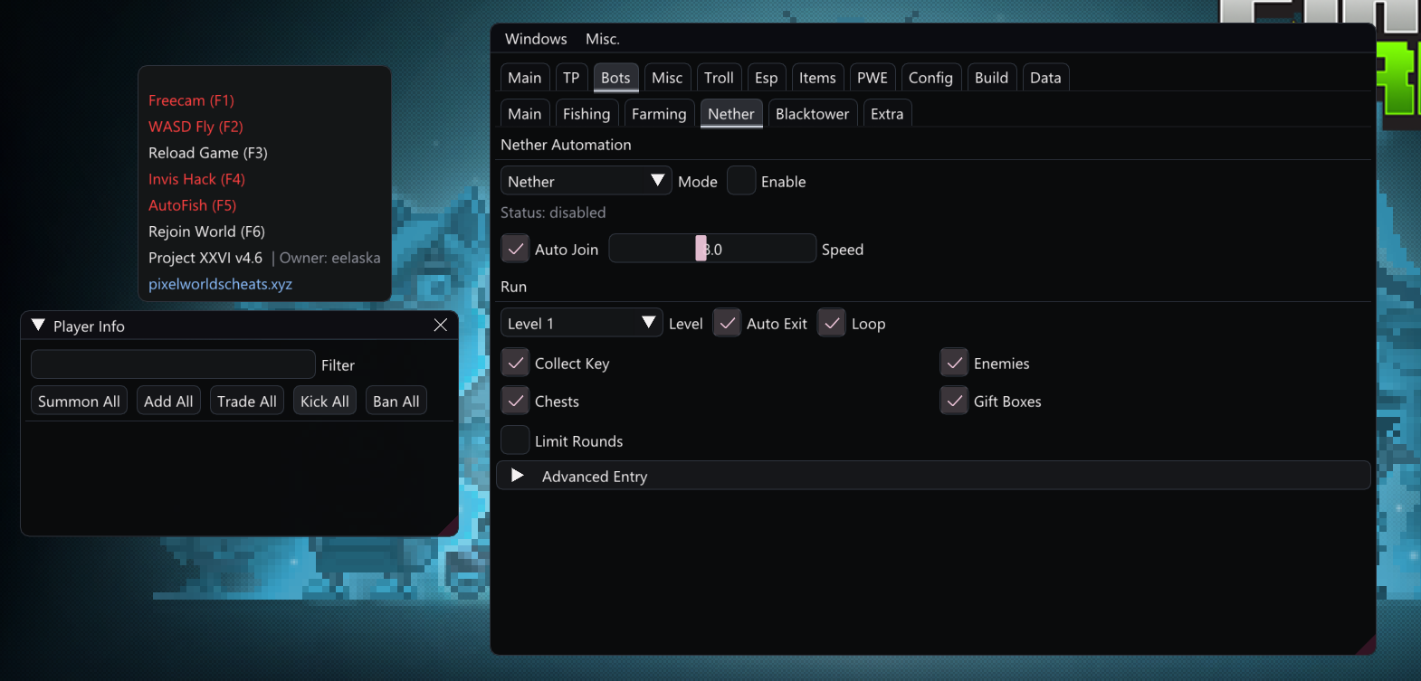 Nether settings in Project XXVI